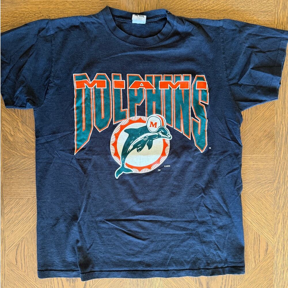 Vintage 90s Miami Dolphins Artex Single-stitch T Shirt